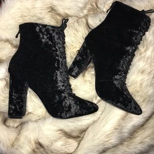 Lolashoetique Black velvet booties